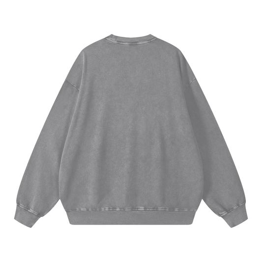 Petty Threads Co - No U-turns - Snow Washed Oversized Sweatshirt