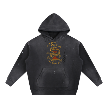 Petty Threads Co - Running Outta Time: Venom Edition - Vintage Washed Frayed Hoodie