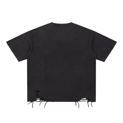 Petty Threads Co - Forbidden Folklore - Snow Washed Raw-Hem T-Shirt