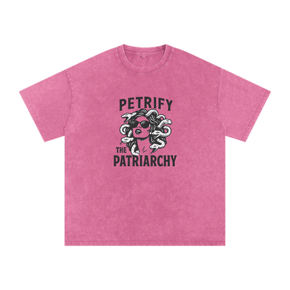 Petty Threads Co - Silence of the Snakes - Snow Washed Oversized Cotton T-Shirt