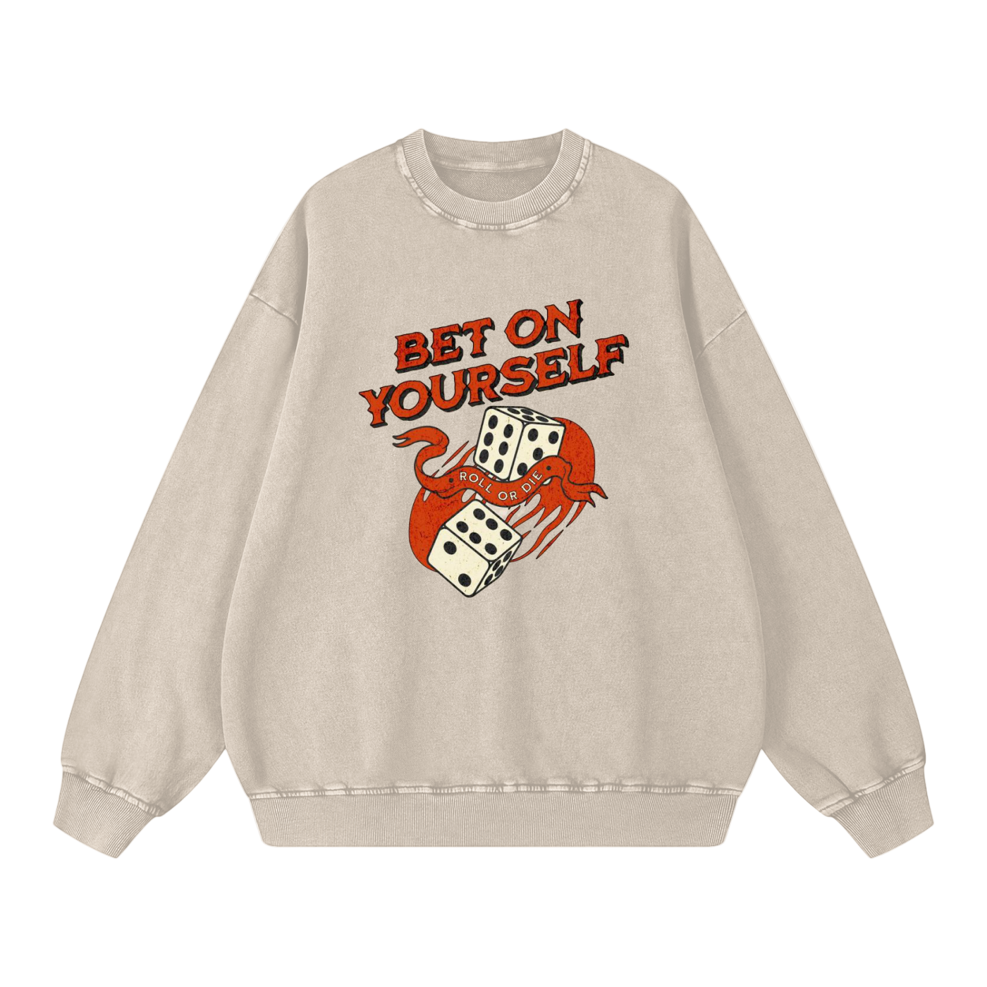 Petty Threads Co - Bet Big, Stay Petty - Snow Washed Oversized Sweatshirt
