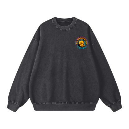 Petty Threads Co - The Smoke Room Halo - Snow Washed Oversized Sweatshirt