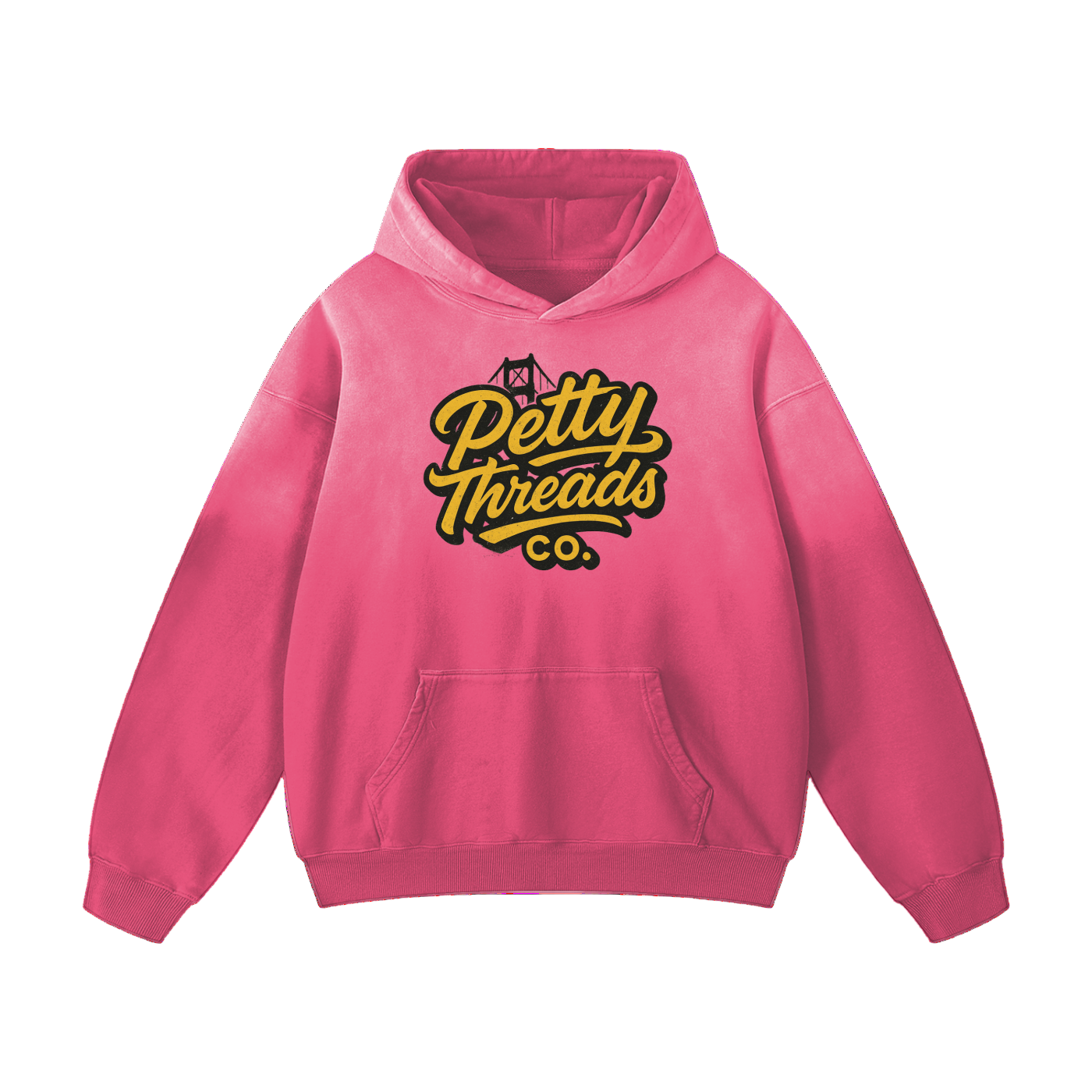 Petty Threads Co - Bay Area Burn Book - Heavyweight Sunfade Oversized Hoodie