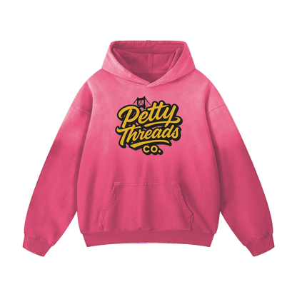 Petty Threads Co - Bay Area Burn Book - Heavyweight Sunfade Oversized Hoodie