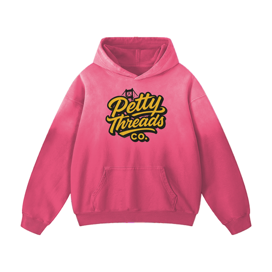 Petty Threads Co - Bay Area Burn Book - Heavyweight Sunfade Oversized Hoodie