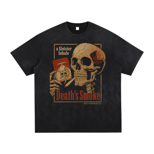 Petty Threads Co - Death’s Smoke - Vintage Washed Hand-Frayed T-Shirt