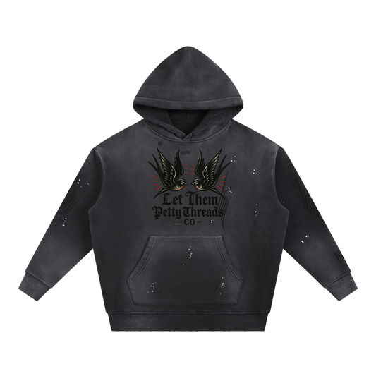 Petty Threads Co. - Let Them - Vintage Washed Frayed Hoodie