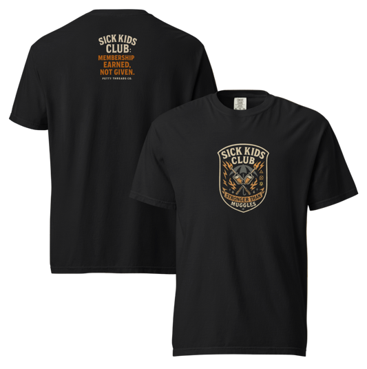 Petty Threads Co - Sick Kids Club Crest Tee - Comfort Colors 100% Cotton T-shirt