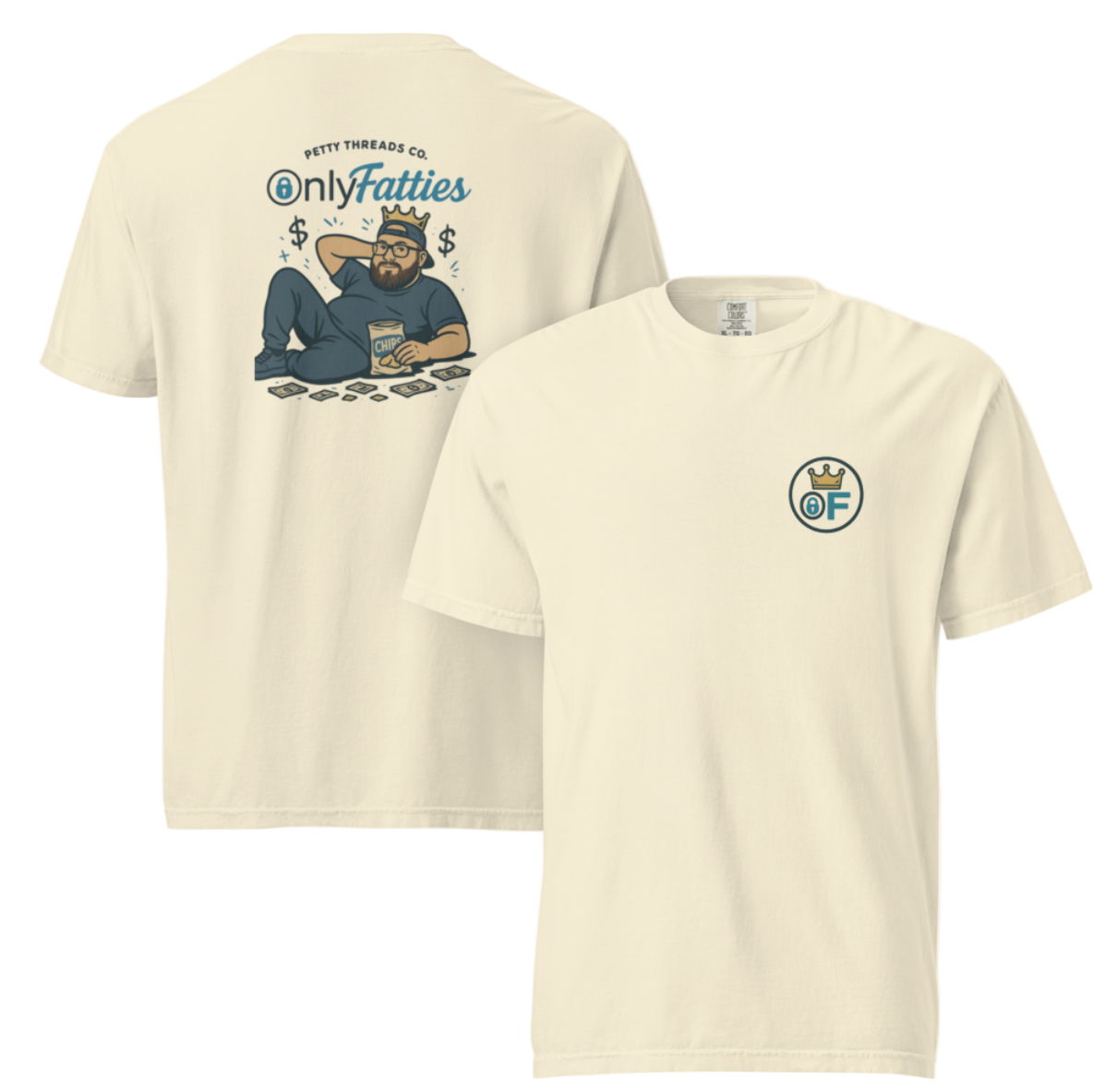 Petty Threads Co - OnlyFatties: Free Jarick Edition Comfort Colors 100% Cotton T-shirt