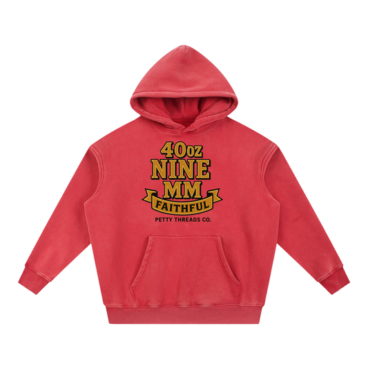 Petty Threads Co -  Petty Forty Faithful - Snow Wash Fleece Oversize Hoodie