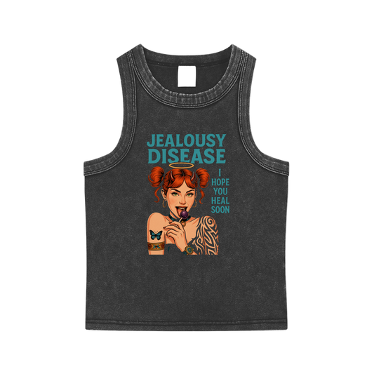 Petty Threads Co - Butterfly Effect: Stay Mad - Snow Washed Tank Top