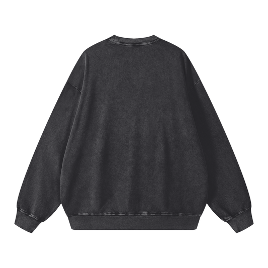 Petty Threads Co - The Smoke Room Halo - Snow Washed Oversized Sweatshirt