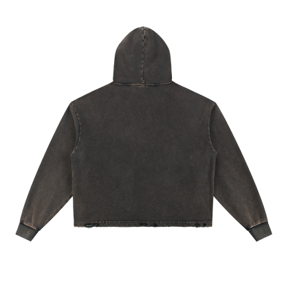 Petty Threads Co - Long Live the Petty Outlaws - Vintage Washed Frayed-Hem Hoodie