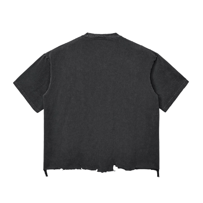 Petty Threads Co - After This, Hell  - Snow Wash Raw-Hem Boxy T-shirt