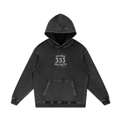 Petty Threads Co - Angel Numbers, Demon Energy - Snow Washed Loose Cotton Hoodie